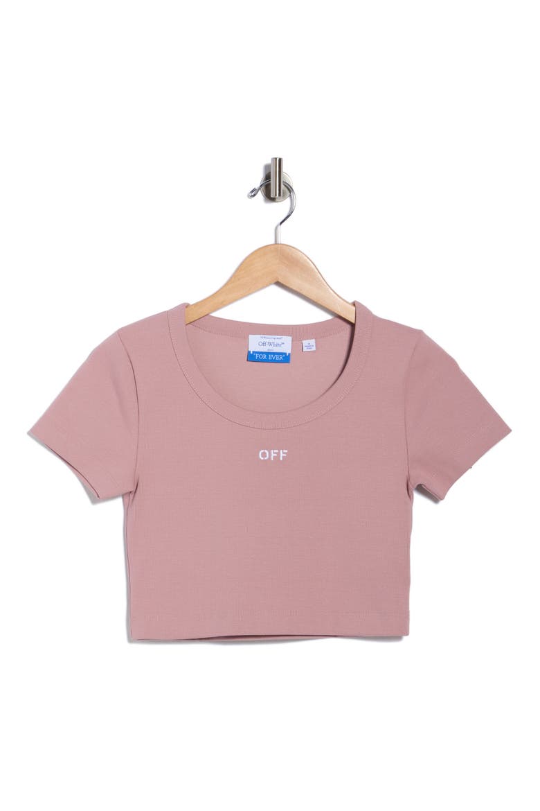 Ribbed Crop T-Shirt, Alternate, color, WOODROSE