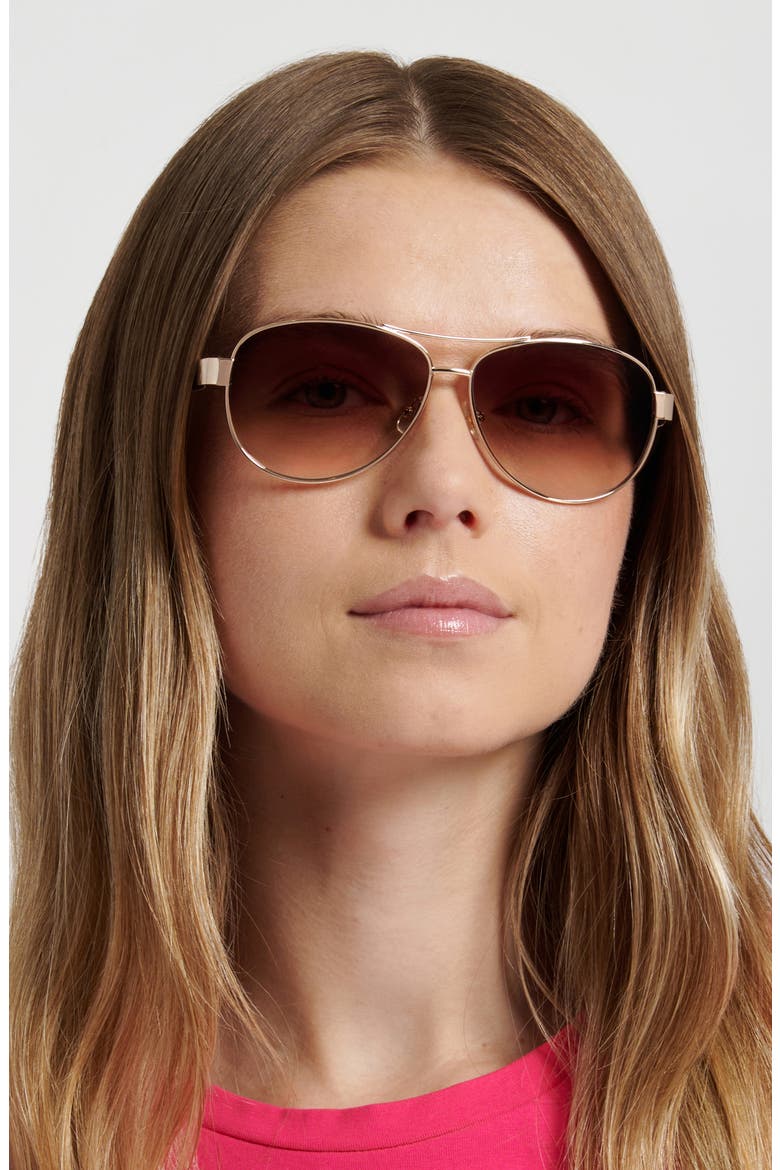 dalia 58mm gradient pilot sunglasses, Alternate, color, HAVANA GOLD/ BROWN