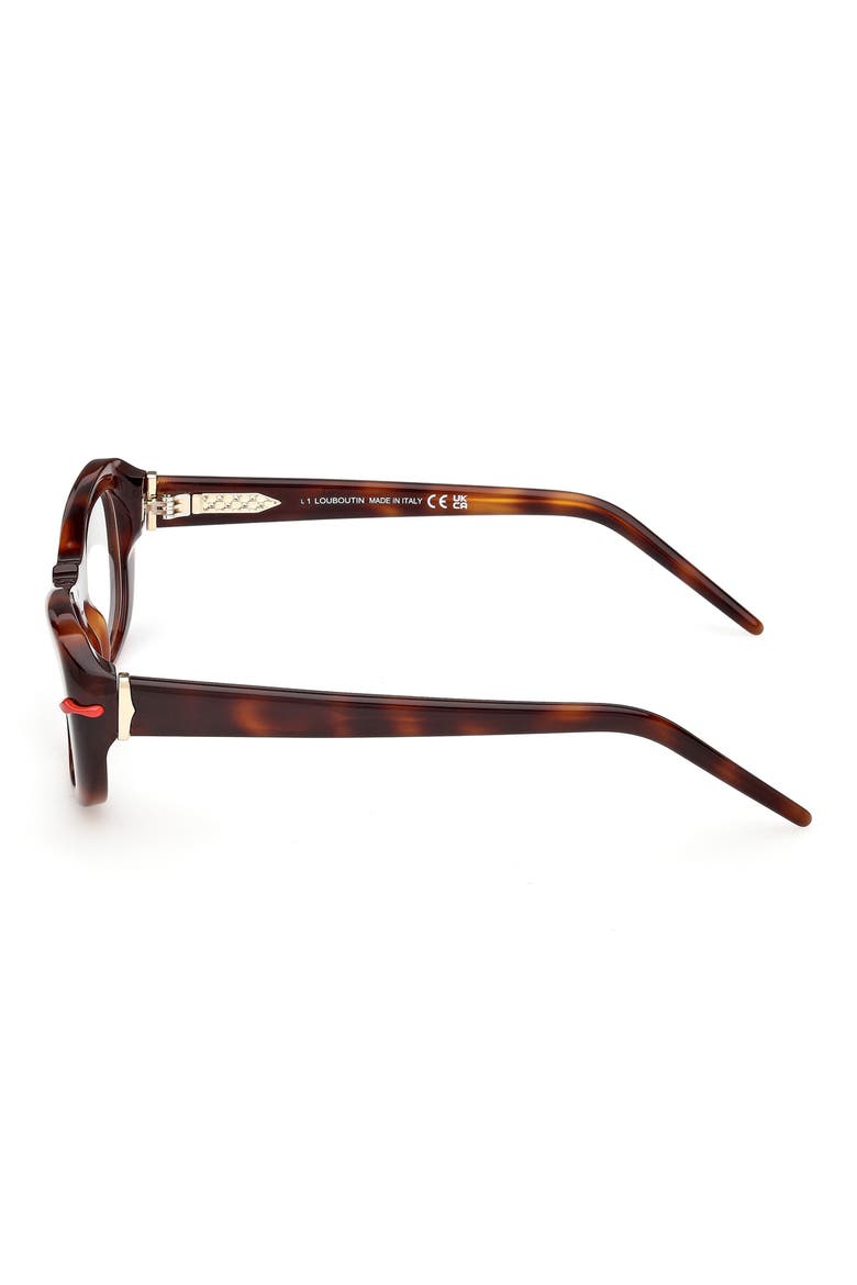 53mm Geometric Optical Glasses, Alternate, color, DARK HAVANA