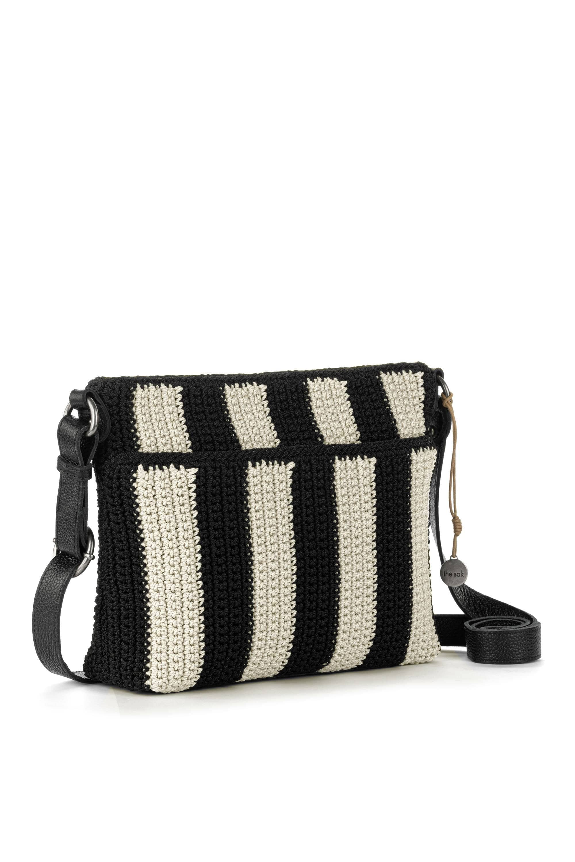 The Sak Melrose Crossbody Crochet Bag, Alternate, color, Black Stripe