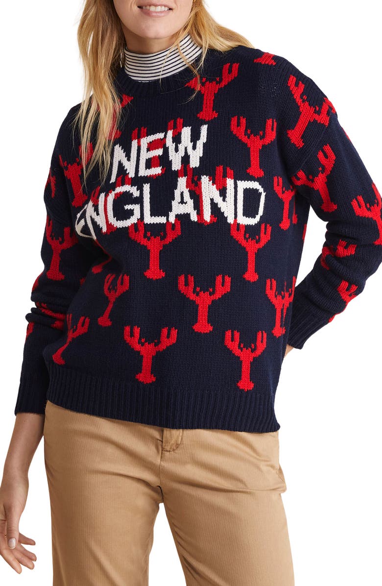 vineyard vines New England Lobster Wool Blend Sweater, Main, color,