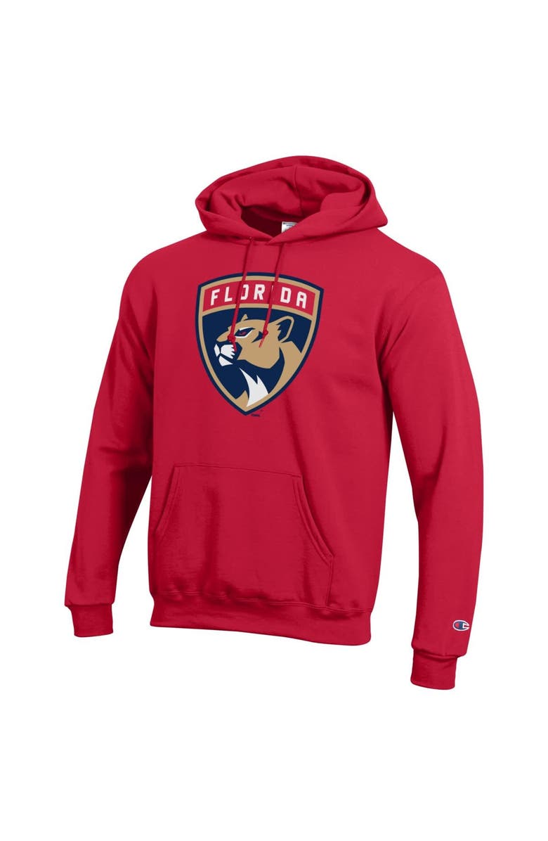 Champion Men's Champion Red Florida Panthers Primary Logo 1-Hit Pullover Hoodie, Alternate, color,