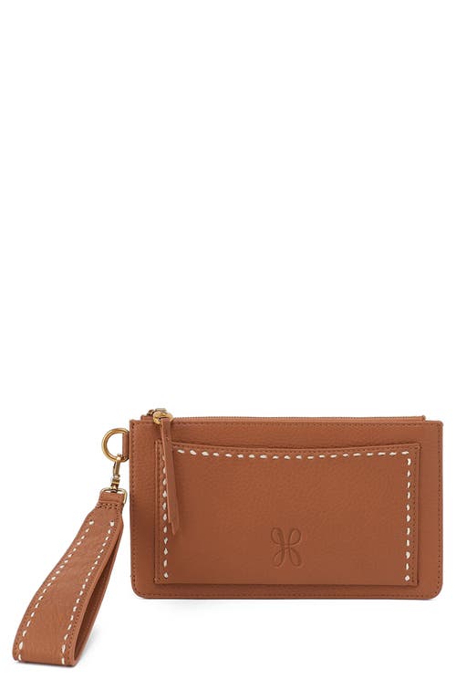 Hobo Hart Leather Wristlet In Warm Honey
