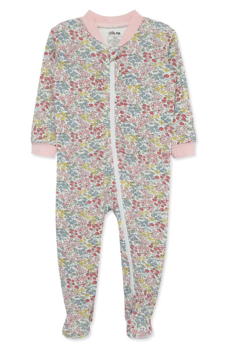 Little Me Garden Zip Footie, Main, color,