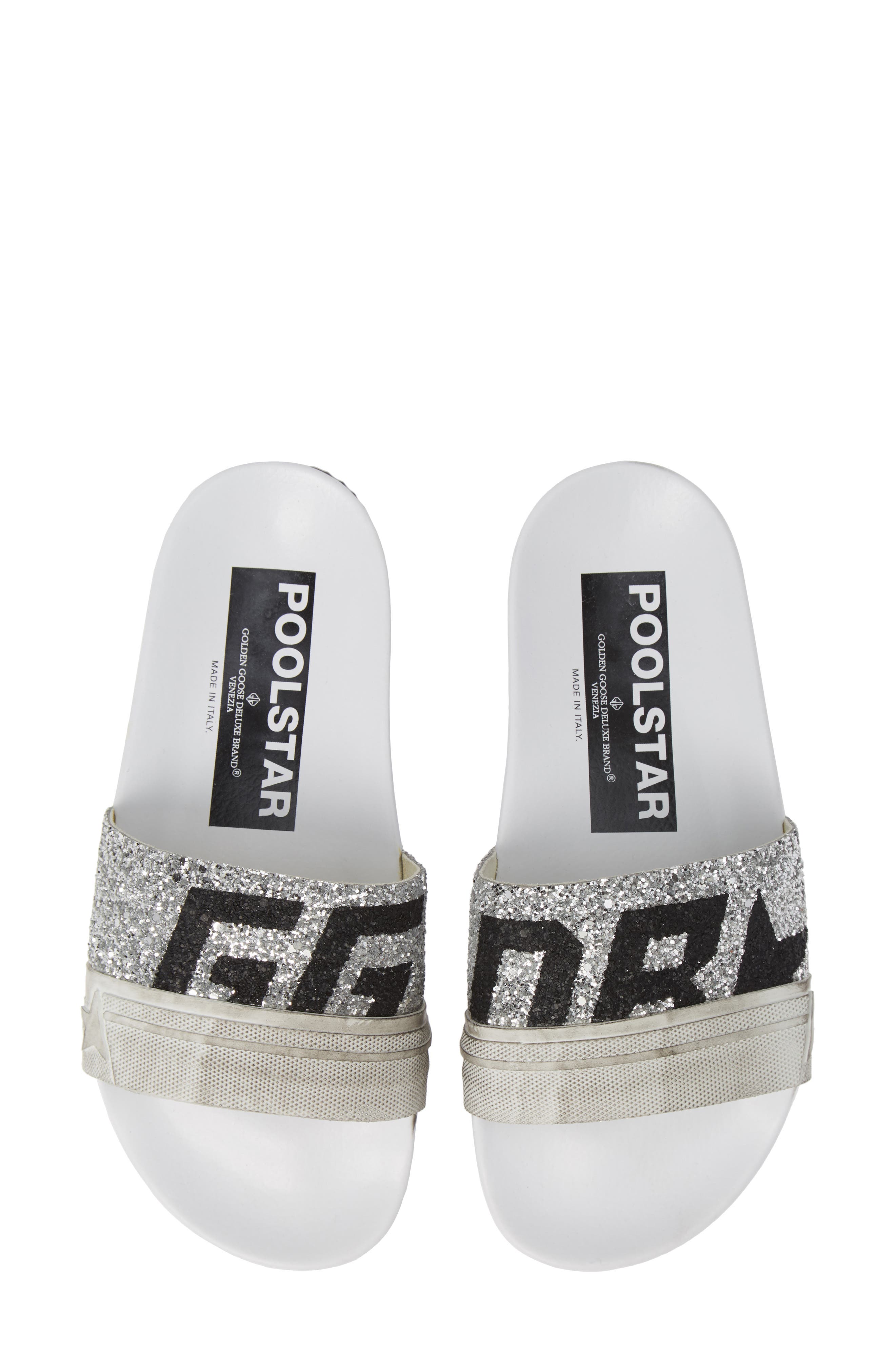 Golden Goose Glitter Poolstar Sport Slide, Main, color, 