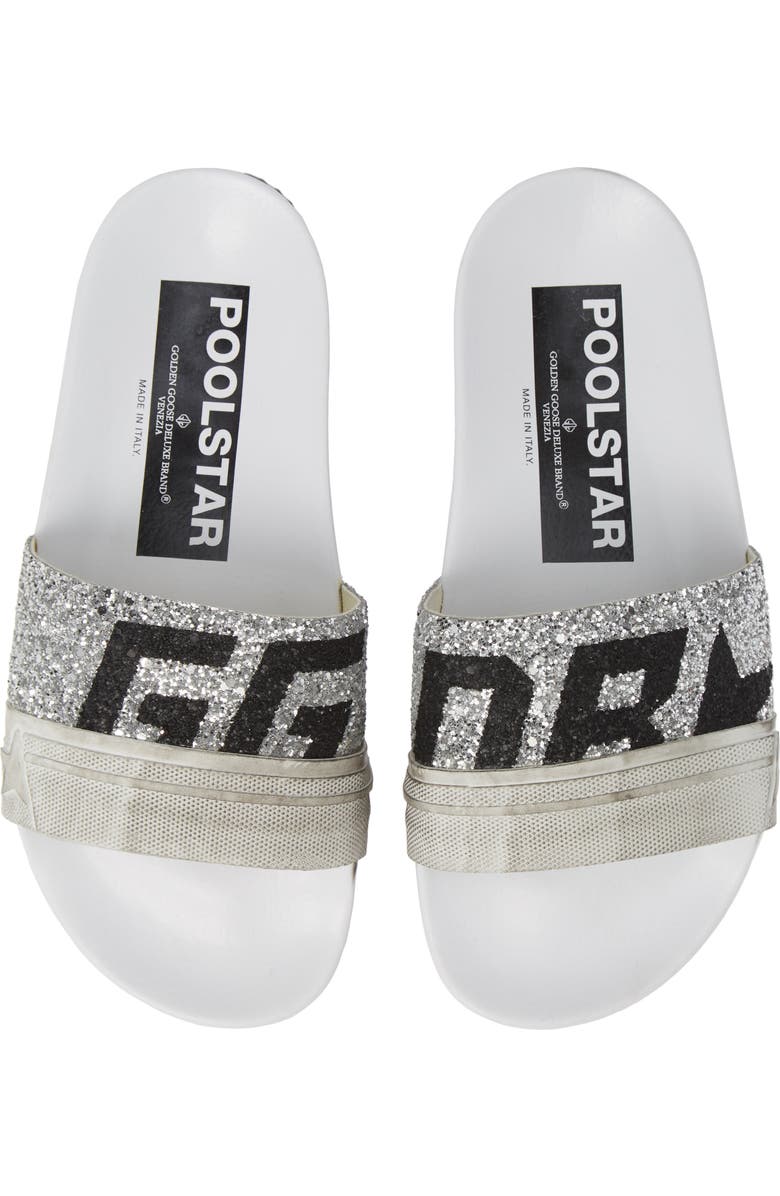 Golden Goose Glitter Poolstar Sport Slide, Main, color,