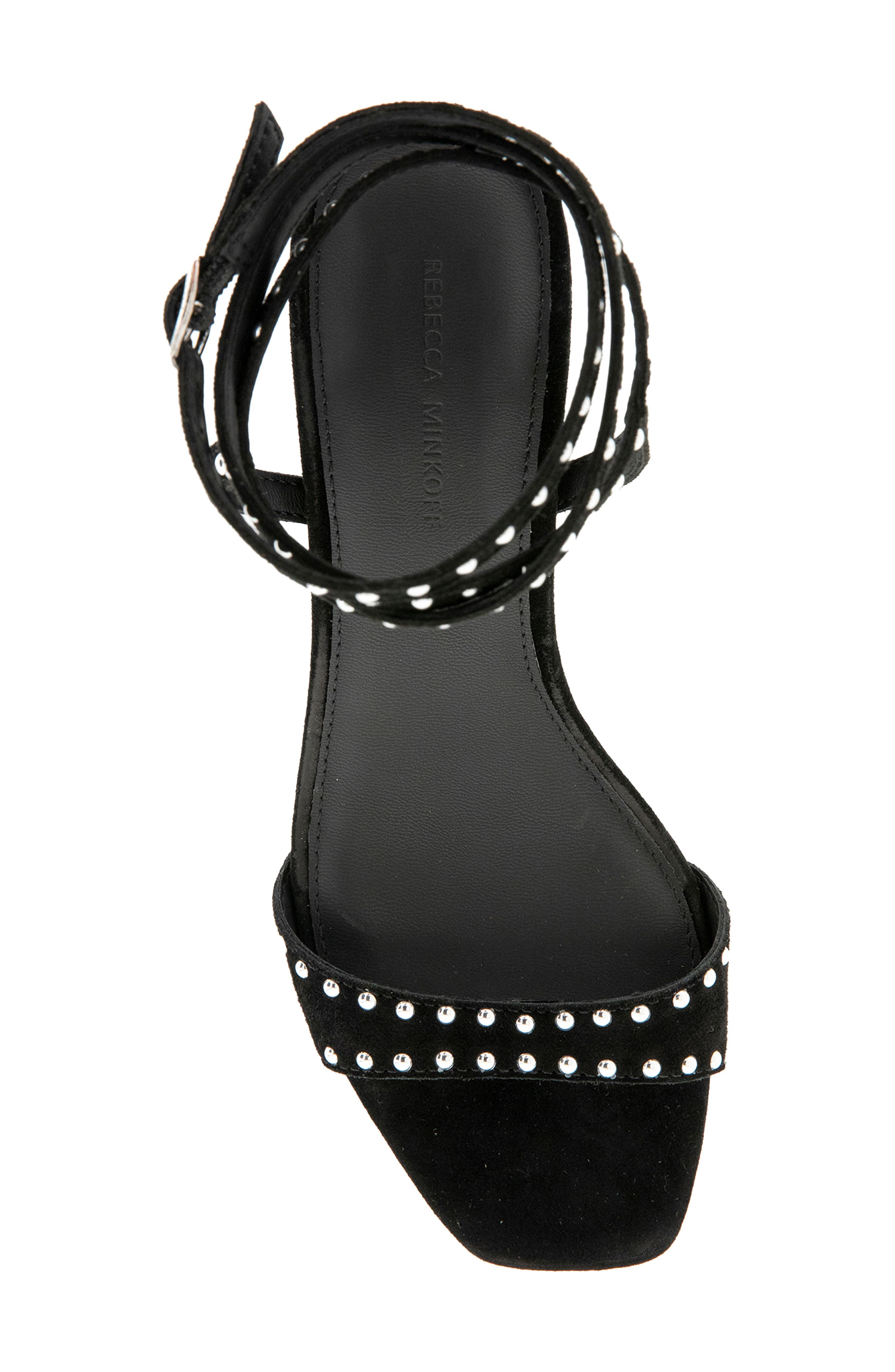 Camila Leather Ankle Strap Sandal, Alternate, color, BLACK