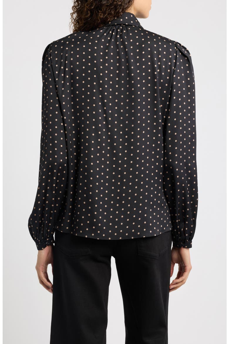 Julian Silk Blend Tie Neck Shirt, Alternate, color, BLACK MULTI