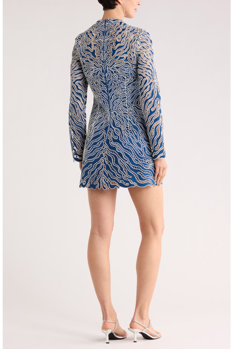 Charis Long Sleeve Lace Minidress, Alternate, color, MARINE MULTI