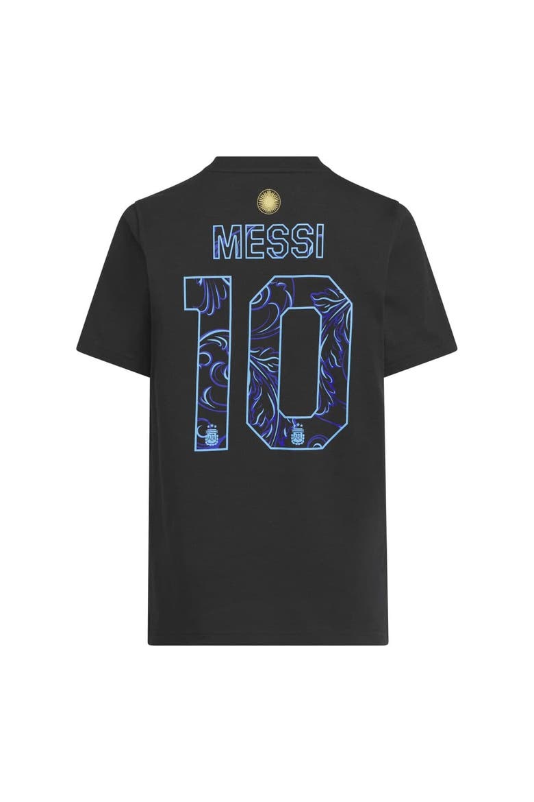 Youth adidas Lionel Messi Black Argentina National Team 2026 Away Jersey Hook Name & Number T-Shirt, Alternate, color, Black