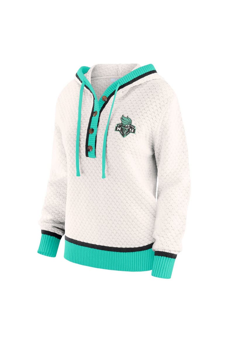 Women's WEAR by Erin Andrews  Cream New York Liberty Hooded Sweater, Alternate, color, Cream