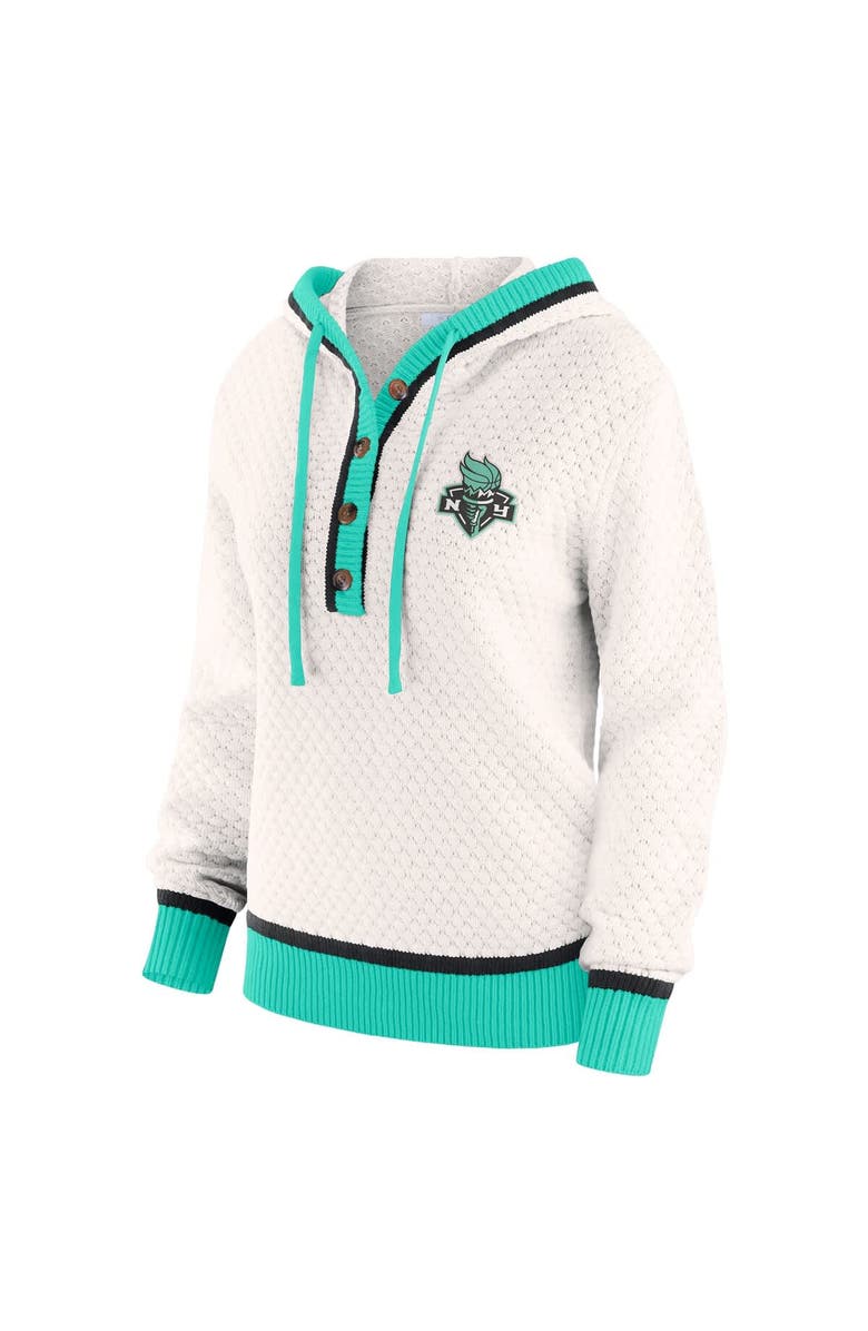 WEAR by Erin Andrews Women's WEAR by Erin Andrews Cream New York Liberty Hooded Sweater, Alternate, color, Cream