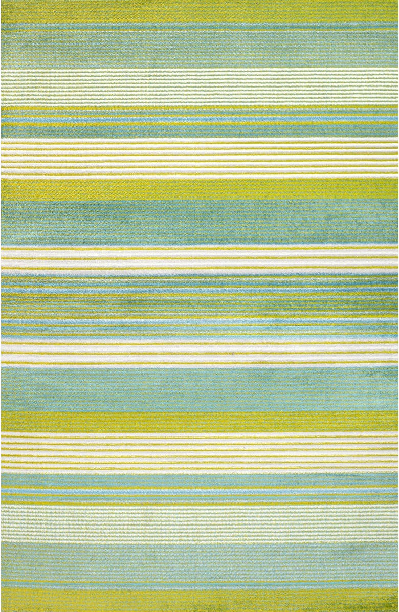 JONATHAN Y Duxbury Gradient Ticking Striped Area Rug, Alternate, color, Green/Blue