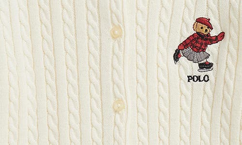 Polo Ralph Lauren Kids' Cable Knit Cotton Cardigan In White