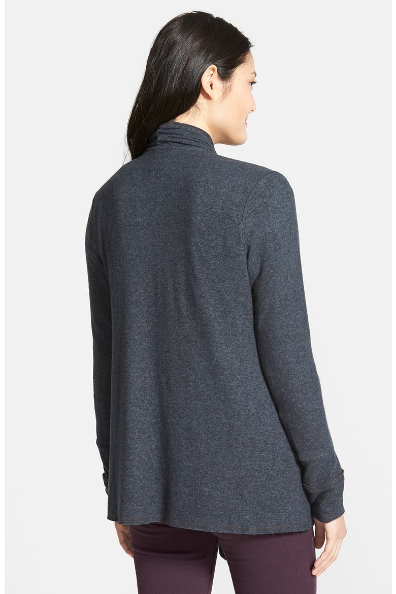 Open Drape Front Cardigan, Alternate, color, GUNMETAL