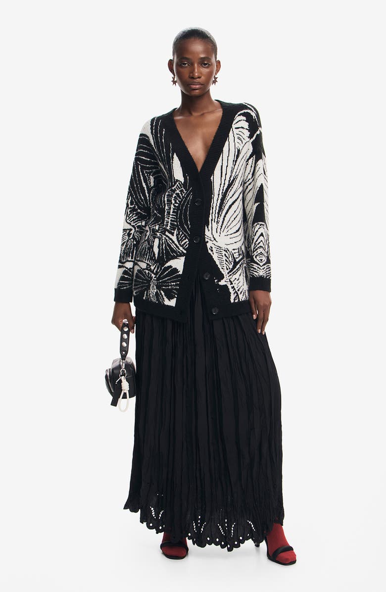 Desigual Halifax Botanical Jacquard Cardigan, Alternate, color,