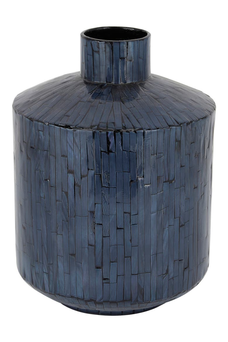 Blue Mother of Pearl Contemporary Vase, Main, color, BLUE