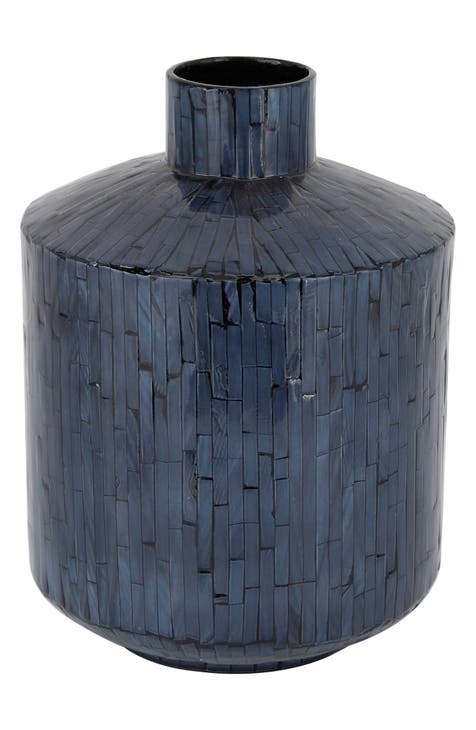 Blue Mother of Pearl Contemporary Vase