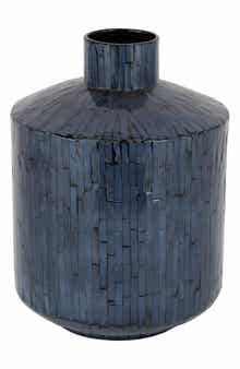 WILLOW ROW Blue Mother of Pearl Contemporary Vase