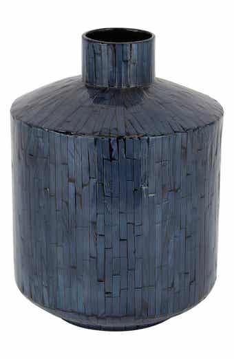 WILLOW ROW Blue Mother of Pearl Contemporary Vase