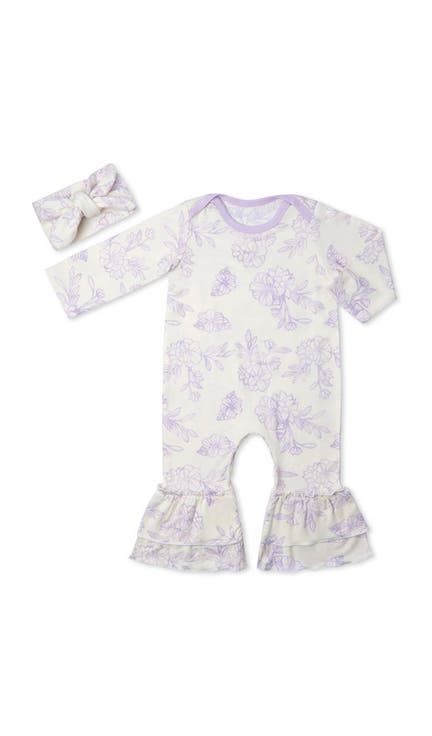 Ruffle Romper & Head Wrap Set