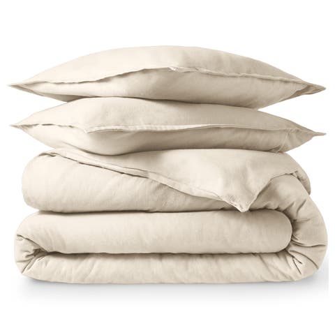 100% Cotton Flannel Duvet Cover & Sham Set