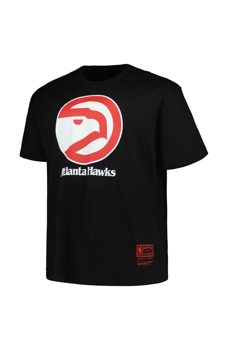 Mitchell & Ness Men's Mitchell & Ness Black Atlanta Hawks Big & Tall Hardwood Classics Vintage Logo T-Shirt, Alternate, color, Black