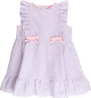 RuffleButts Sleeveless Pinafore Bow Dress