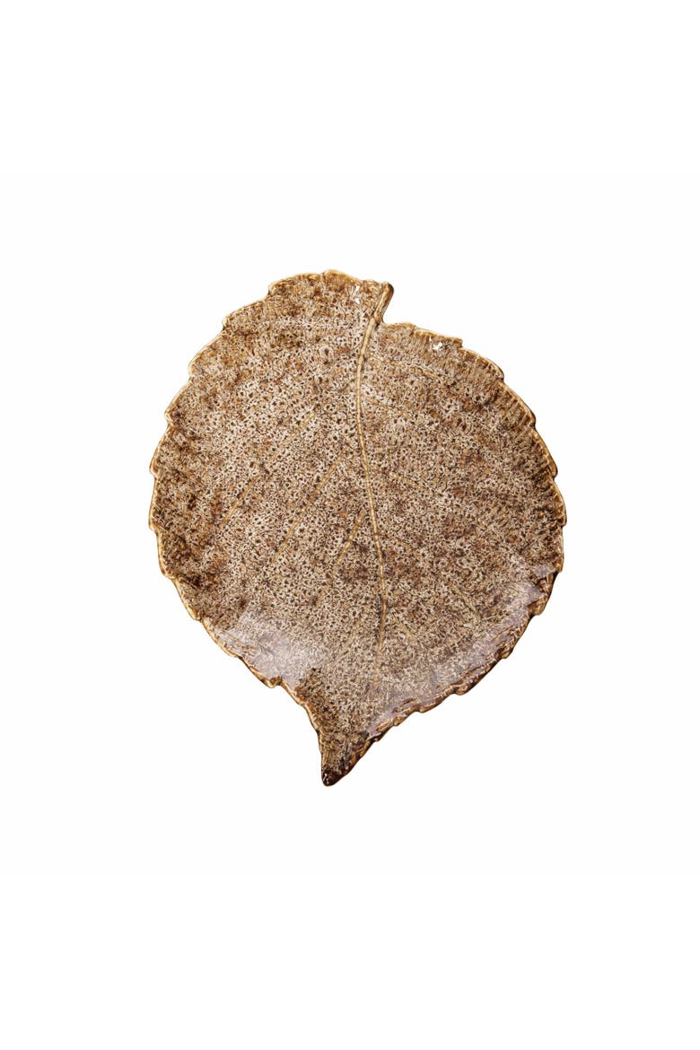 Cream Large Leaf Plate, Main, color, Brown