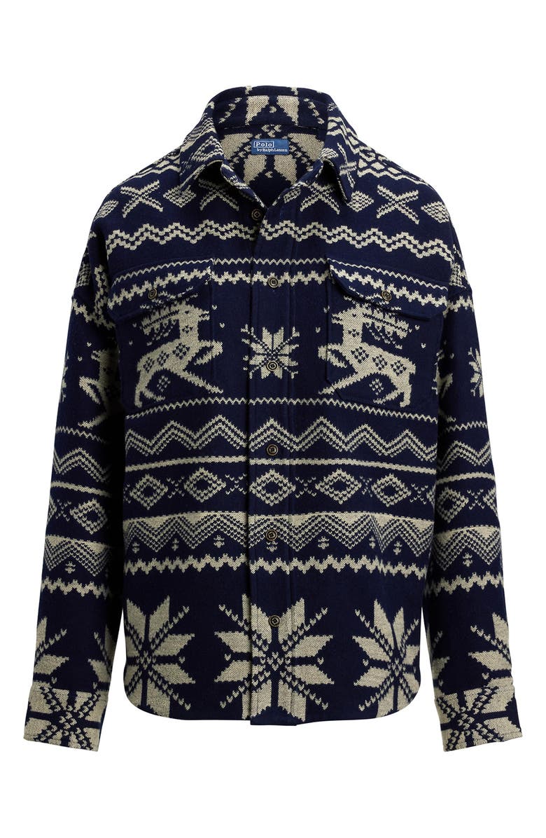 Polo Ralph Lauren Jacquard Cotton Shirt Jacket, Alternate, color,