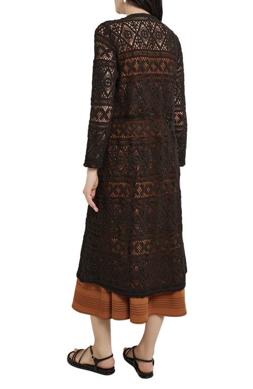 Misook Open-front Crochet Heritage Duster