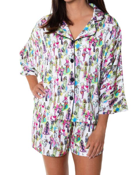 Fashionista Silky 3/4 Sleeve Shorts Set