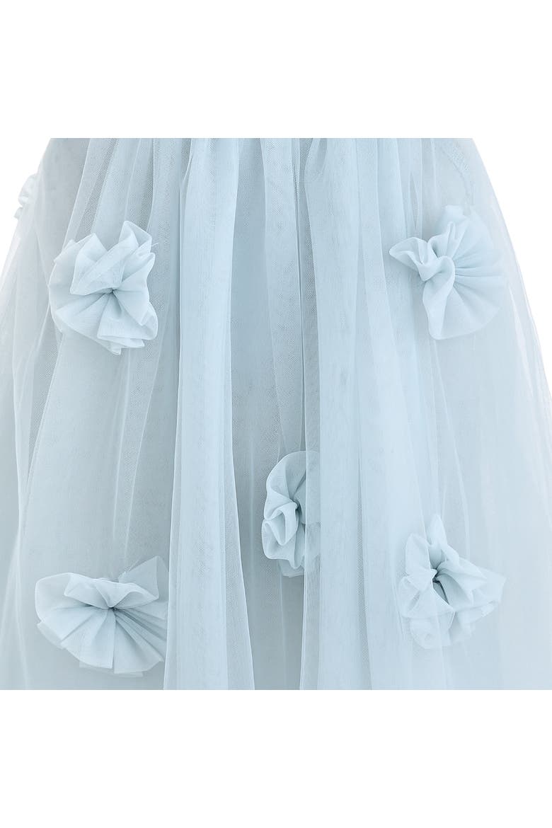 Flower-Embellished Tulle Dress, Alternate, color, Blue