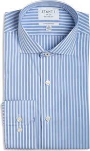 Stantt Contemporary Fit Bengal Stripe Wrinkle Resistant Cotton Dress Shirt