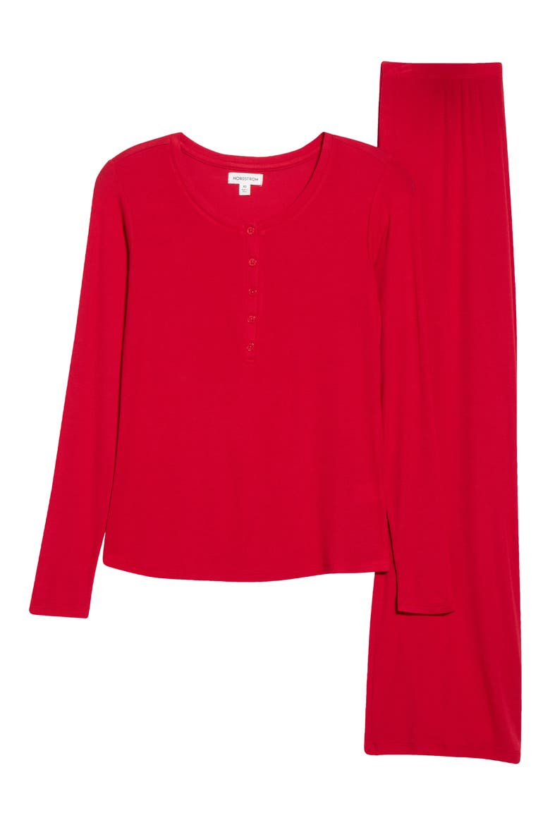 Moonlight Eco Rib Pajamas, Alternate, color, RED JESTER