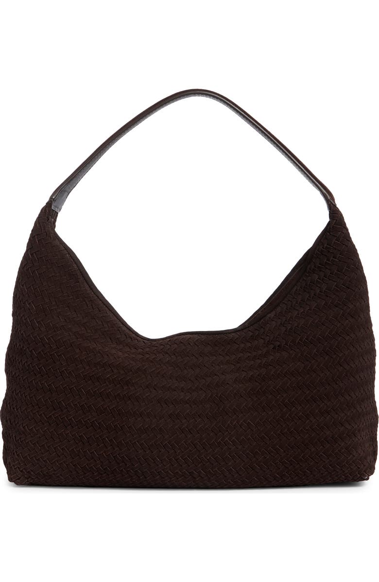 Madewell The Mylie Woven Suede Shoulder Bag, Main, color, Dark Carob