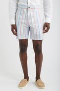 Berle Multi Stripe Flat Front Seersucker Shorts