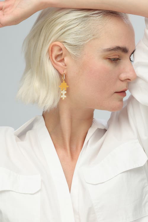 Classicharms Jigsaw Puzzle Drop Earrings In Gold