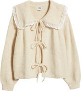 BDG Urban Outfitters Lace Trim Tie Front Cardigan