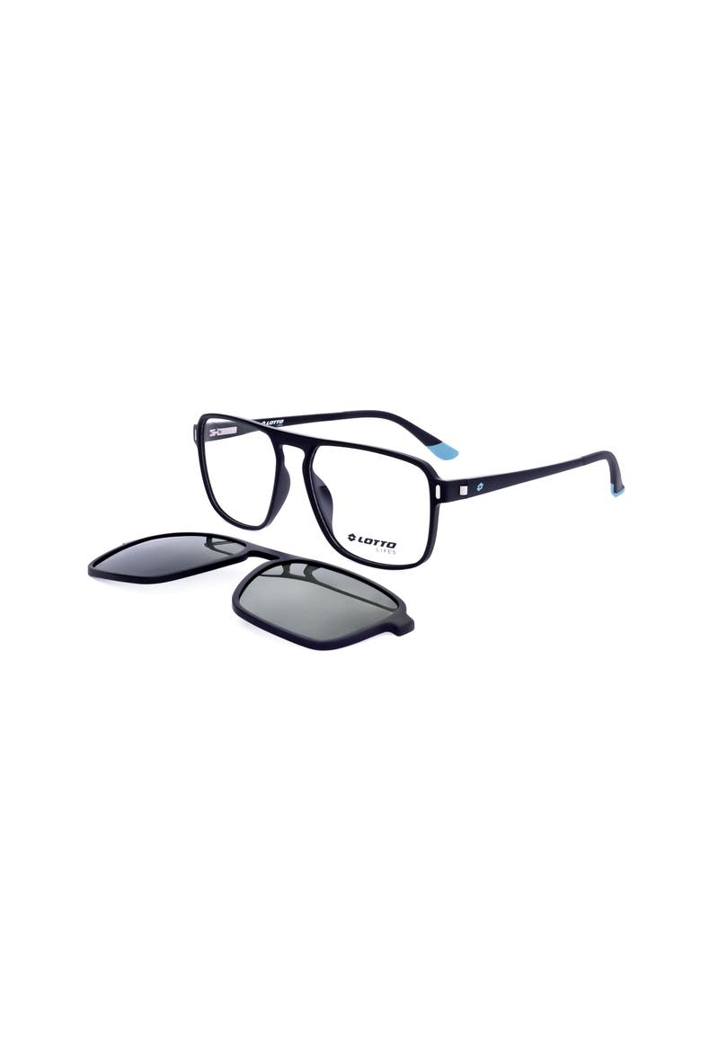 54mm Rectangular Optical Glasses, Alternate, color, MATT BLACK BLUE