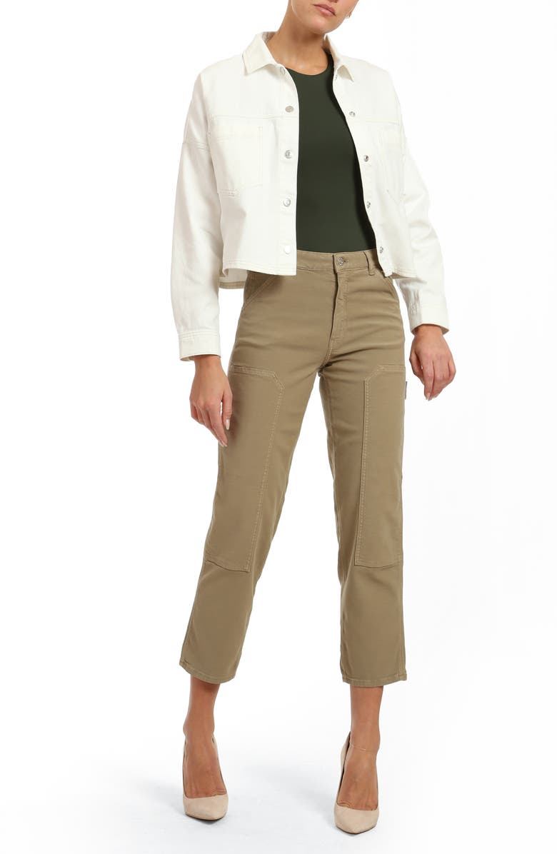 Mavi Jeans Luisa Luxe Twill Ankle Pants, Alternate, color, Beige Luxe Twill