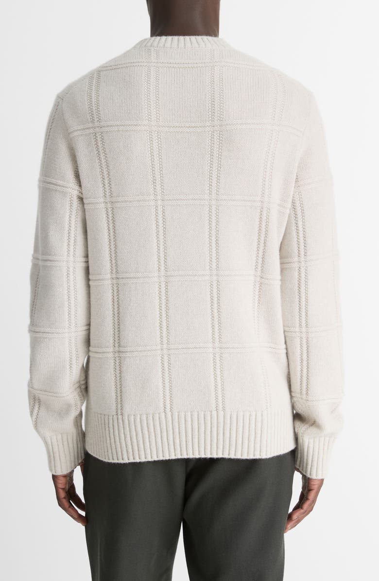 Vince Seed Stitch Windowpane Lambswool Sweater, Alternate, color, H Sheep
