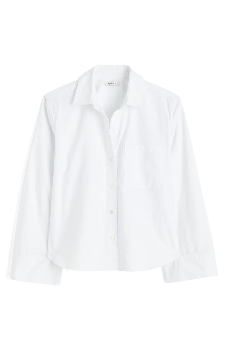 Madewell Easy Y-Neck Poplin Button-Up Shirt, Alternate, color,