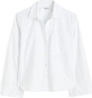 Madewell Easy Y-Neck Poplin Button-Up Shirt