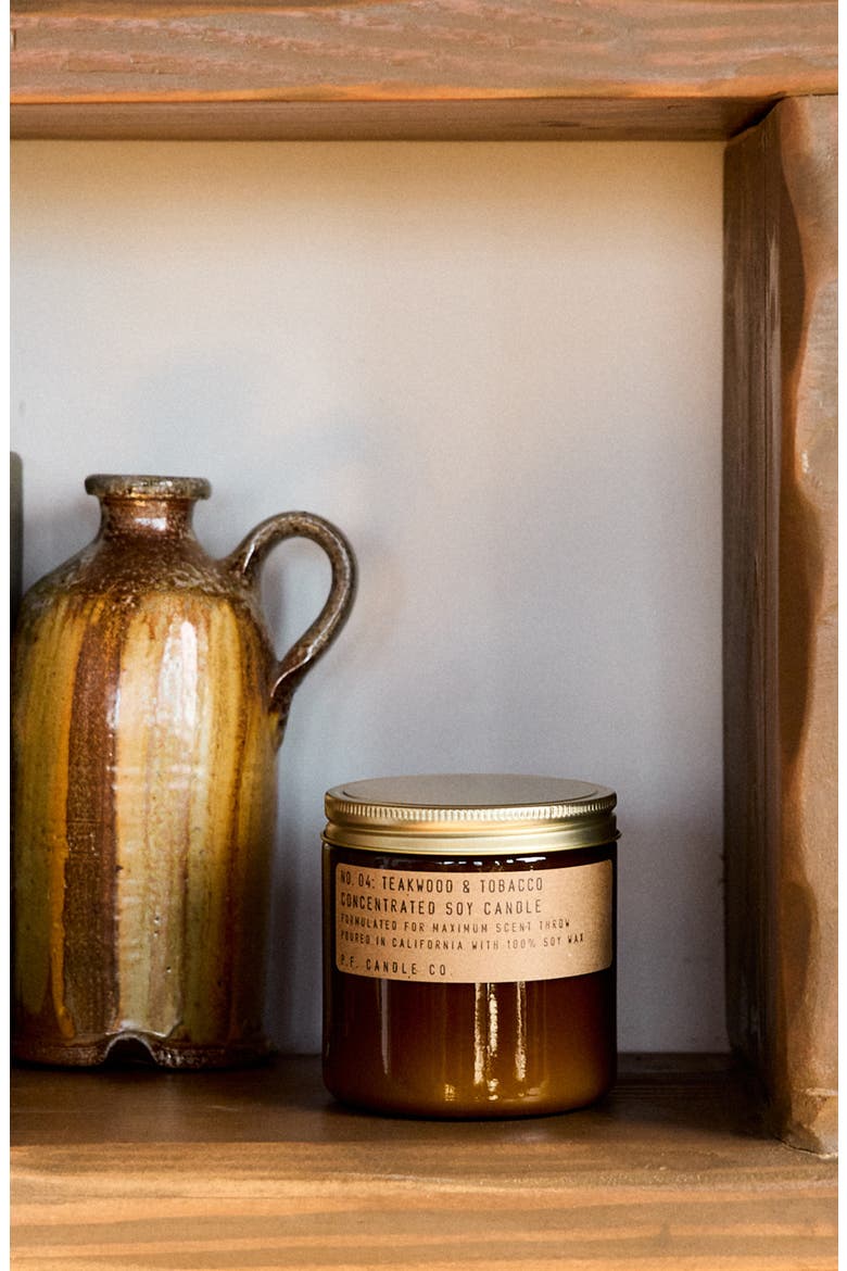 Teakwood & Tobacco Soy Candle, Alternate, color, BROWN