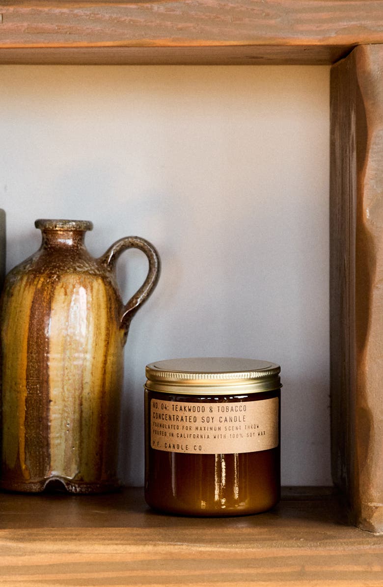 P.F. Candle Co. Teakwood & Tobacco Soy Candle, Alternate, color, Brown