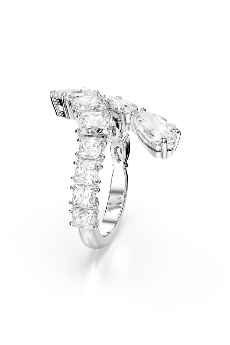 Matrix Bypass Ring, Alternate, color, SILVER/ WHITE