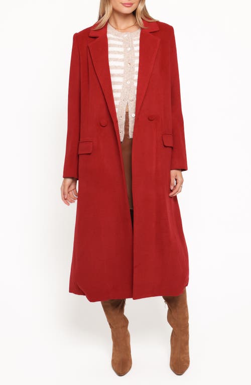 Petal & Pup Jett Long Double Breasted Coat in Red at Nordstrom, Size X-Large
