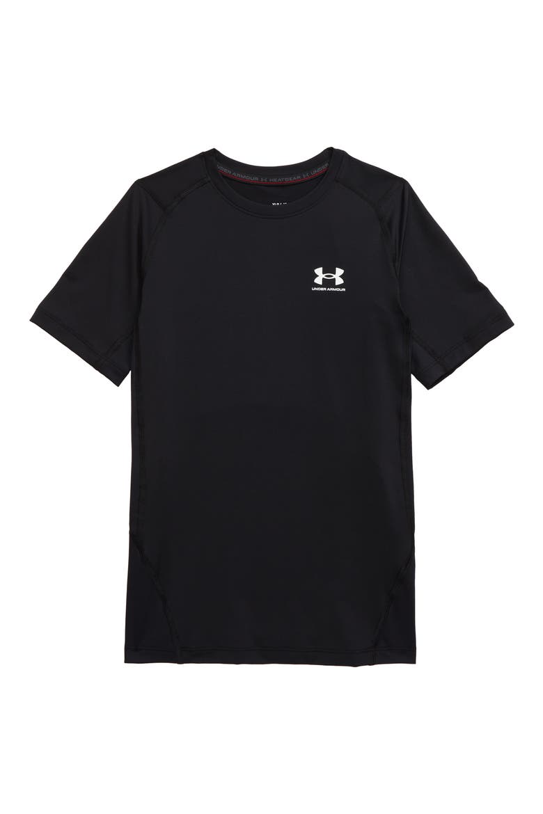 Kids' UA HeatGear® Graphic Tee, Main, color, BLACK/ WHITE