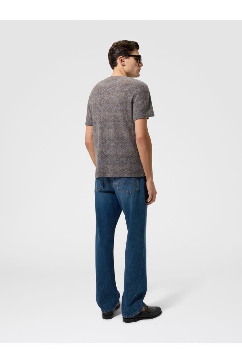 Cashmere And Viscose Knit Crewneck T-shirt, Alternate, color, Multicoloured